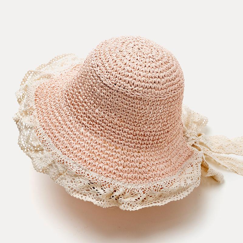 Cappello da Sole in Paglia per Bambina Principessa Cappellino da Spiaggia Genitore Bambino Protezione UV Tesa per Bambino Piccolo Primavera Estate Esterno