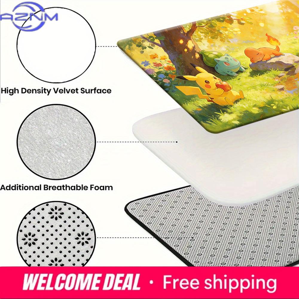 Cute Anime Pokemon Starters Forest Creek Scene Soft Non-Slip Absorbent Home Bathroom Entryway Decor Doormat Rug