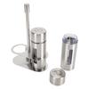 2PCS Salt and Pepper Shakers Set 304 Stainless Steel Sugar Spice Seasoning Bottle with Base Stand for Kitchen Restaurant