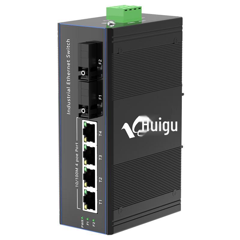 

Huigu Industrial Din-Rail Fiber Optic Transceiver Switch HG800 Series SC Interface