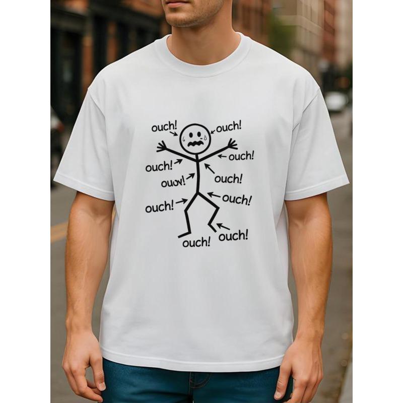 European Size "Totally Painful" Fireman T-shirt with Quirky Fun Style, Soft and Breathable T-shirt with Patterned Print On The Round Neckline,Outdoor