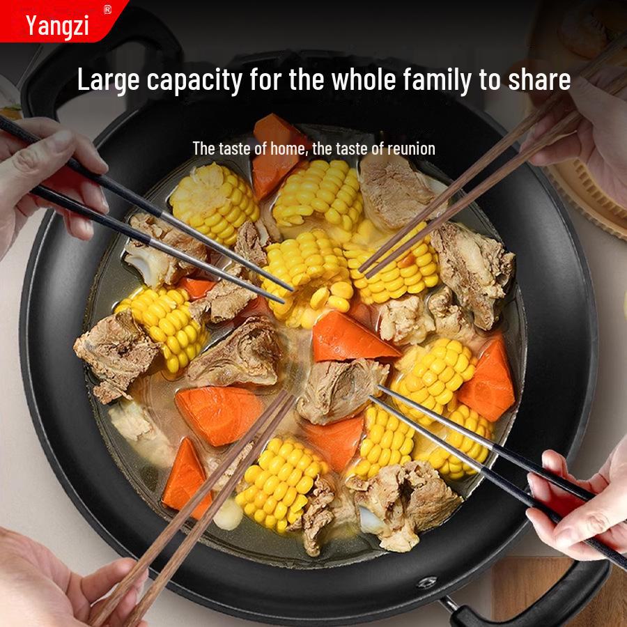 Yangtze Multifunctional Cast Iron Electric Frying Pan and Steaming Hot Pot