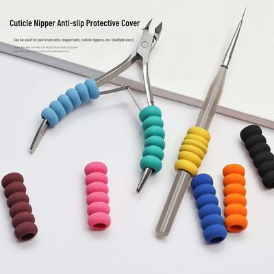 Nail Art Cuticle Nipper with Sweat-Absorbing Anti-Slip Cover for Improved Handling