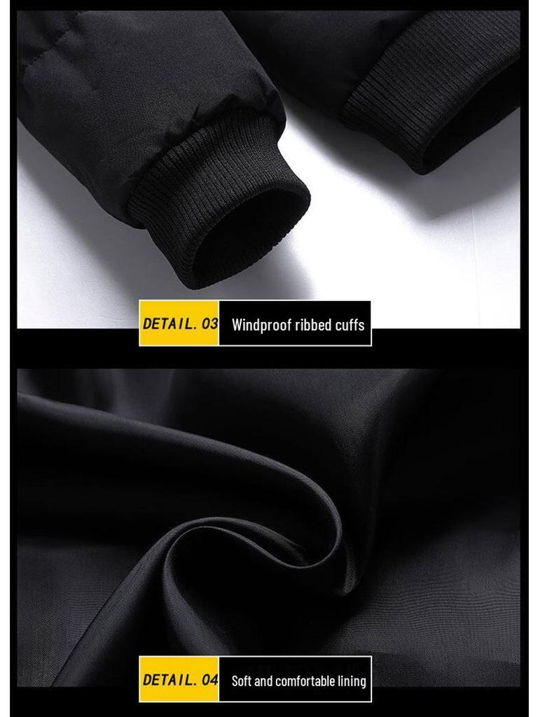 Veste d'hiver pour homme à col montant - Épaisse, chaude, vêtement d'extérieur rembourré en coton pour couples