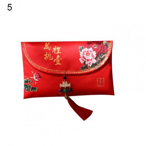 2026 HongBao Traditional Chinese Wedding invitation Card Bag Faux Silk Festive New Year Red Envelope Lucky money Bag