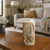 3D Flower Girl Candle Mold Non-stick Pillar Candle Mold Decorative Plaster Mold  DIY Crafting