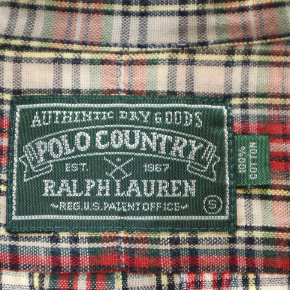 POLO COUNTRY 80s 90s Old Check Long Sleeve Button Down Shirt Ralph Lauren Men's Used
