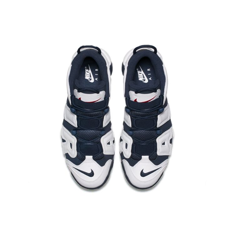 Nike Air More Uptempo Olympic Pippen Mid Top Retro Basketball Shoes Unisex Sneakers Navy-Blue 414962-104(2016)