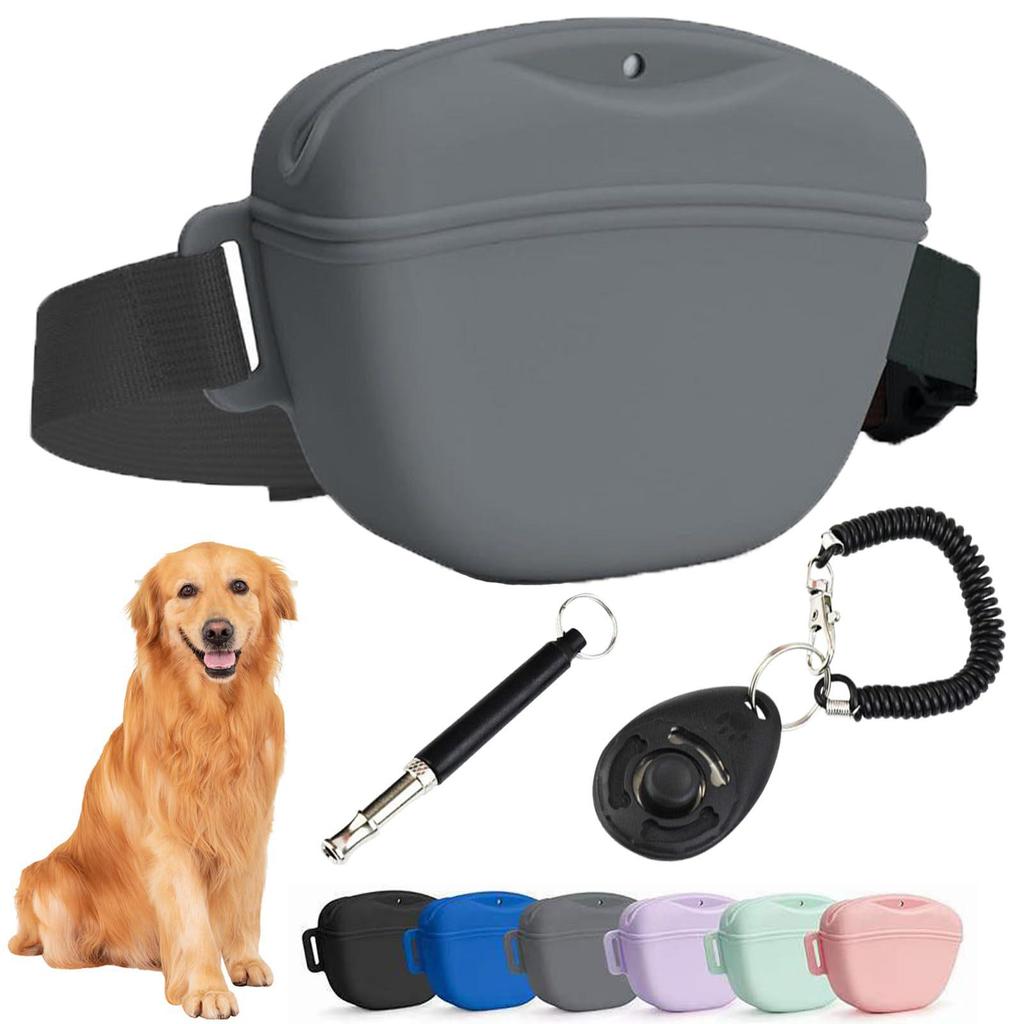 Silicone Dog Training Waist Bag: Portable Outdoor Crossbody Pet Treat Holder