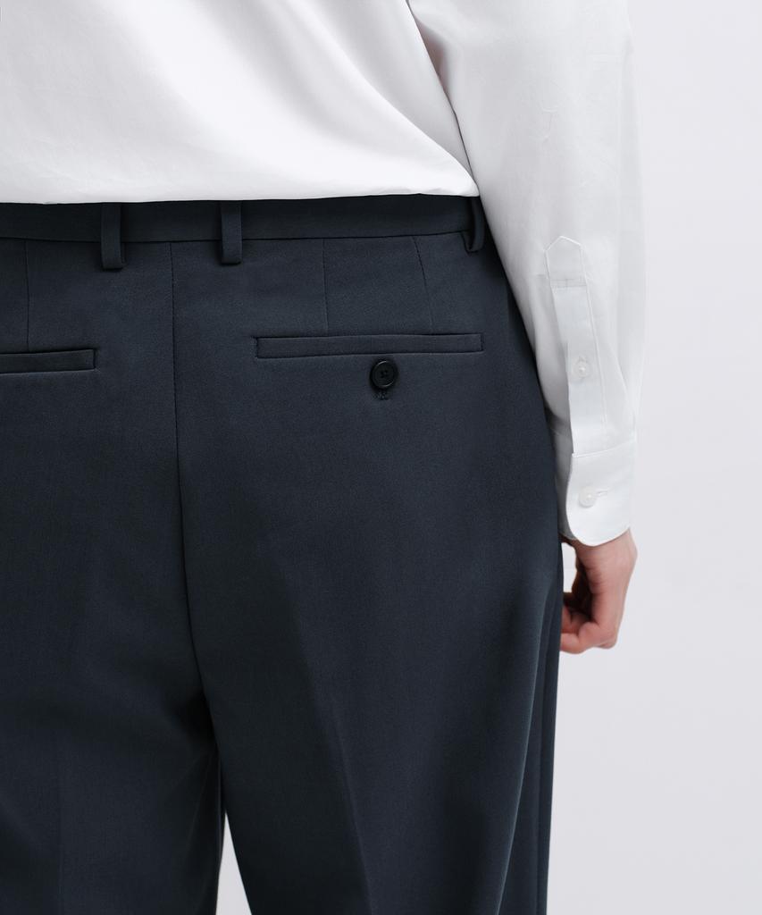MUSINSA STANDARD Wide Hidden Banding Slacks [Iron Gray]
