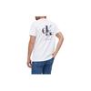 Calvin Klein Letter Logo Print Loose Fit Crew Neck Short Sleeve T-Shirt Men Tops White J30J324646-YAF