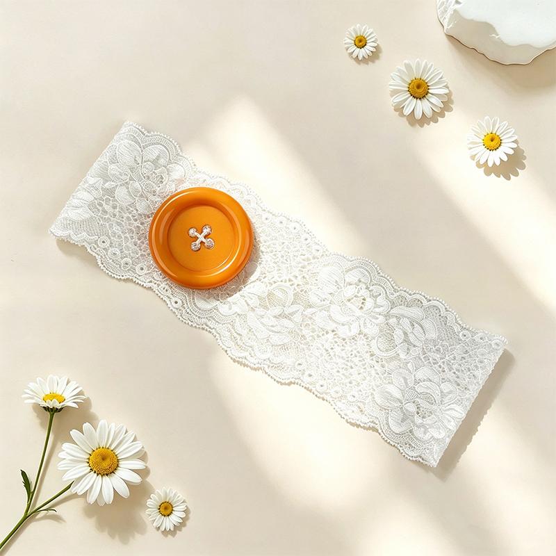 Vintage Women'S Colorful Oversized Button Lace Headband Spicy Girl Y2K Japanese Trendy Headband Sweet Cool Sports Yoga Headband