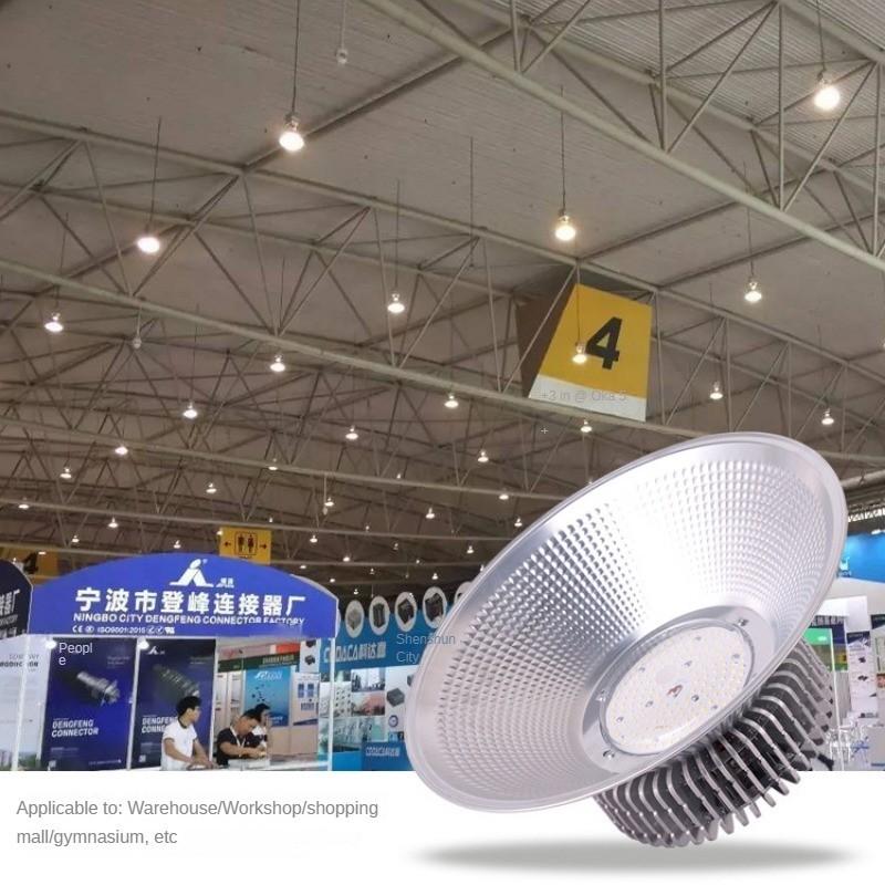 100W/150W/200W/250W/300W LED Finned Factory Lighting Explosion-proof Pendant Lights High Brightness Sports Hall Lamp New Industrial Mining Light