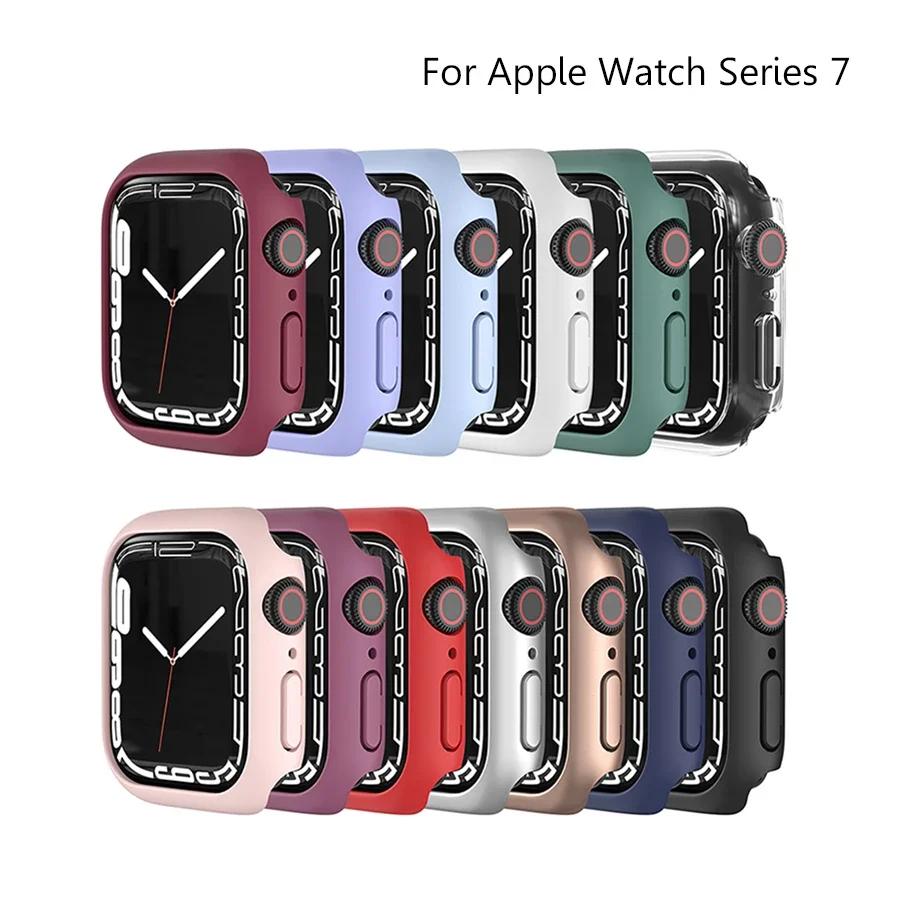 Apple Watch Kılıfı Kapağı 45mm 41mm 44mm 40mm 42mm 38mm 46 49 mm Aksesuarlar PC Koruyucu tampon iWatch Series 8 7 SE 6 5 4 3 9