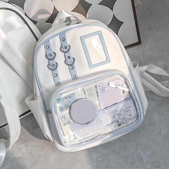 Ita Backpack Clear Anime Badge Display Backpack Teens Manga Merchandise Collectibles Holder Backpack with Front Window for Anime Exhibitions