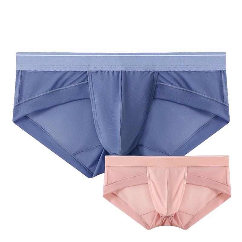 Men's 2025 Ultra-Thin Sexy Mesh Triangle Underwear - Breathable Ice Silk, Quick-Drying & Transparent.