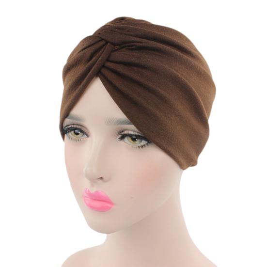 Solid Color Pleated Women Cancer Chemo Hat Beanie Turban Head Scarf Wrap Cap