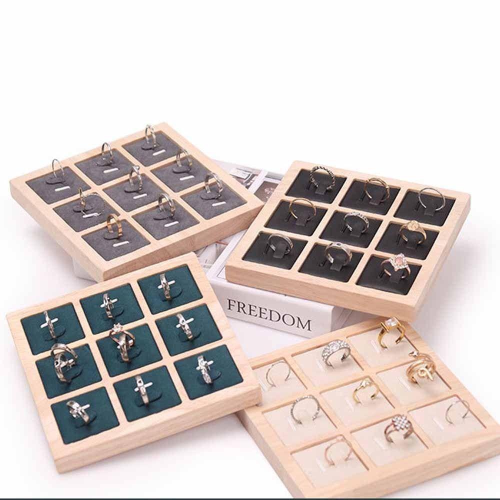 Jewelry Display Wooden Jewelry Show Props Ring Holder Case Wedding Ring Box Market