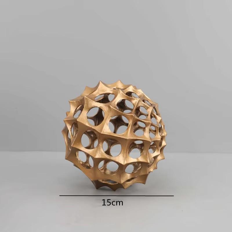 Creative Metal Hollow Ball Decorative Crafts, Minimalist Art Geometry, Circular Sphere Sculpture, Living Room Decoration
