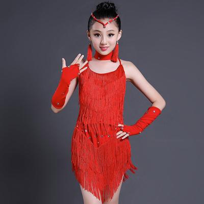 Kinder Latein Tanzkostüme Rock Pailletten Mädchen Tanzkleid