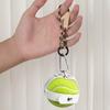 Faux Leather Baseball Holder Keychain Portable Lightweight Universal Tennis Ball Button Cover Pouch Carrier Case with Metal Hanging Buckle