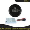 Waterproof 52mm Oil Pressure Gauge Meter 0-5Bar 0-75Psi 0-10Bar 0-145Psi with Red Backlight for Car Truck Boat Yacht 9-32V