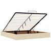 Enjoy Restful Nights with This Ottoman Bed with Mattress and LEDs In Cream Color 160x200 Cm Fabric