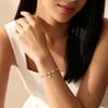 Delicate Sparkling Cubic Zirconia Flower Bracelet for Women Gold Plated Stackable Link Chain Bracelet Trendy Jewelry Accessories