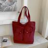 Large Capacity Multi Pocket Shoulder Bags Women Fashi Canvas Handle Bag Casual Comfortable and Versatile Texture Storage Bag