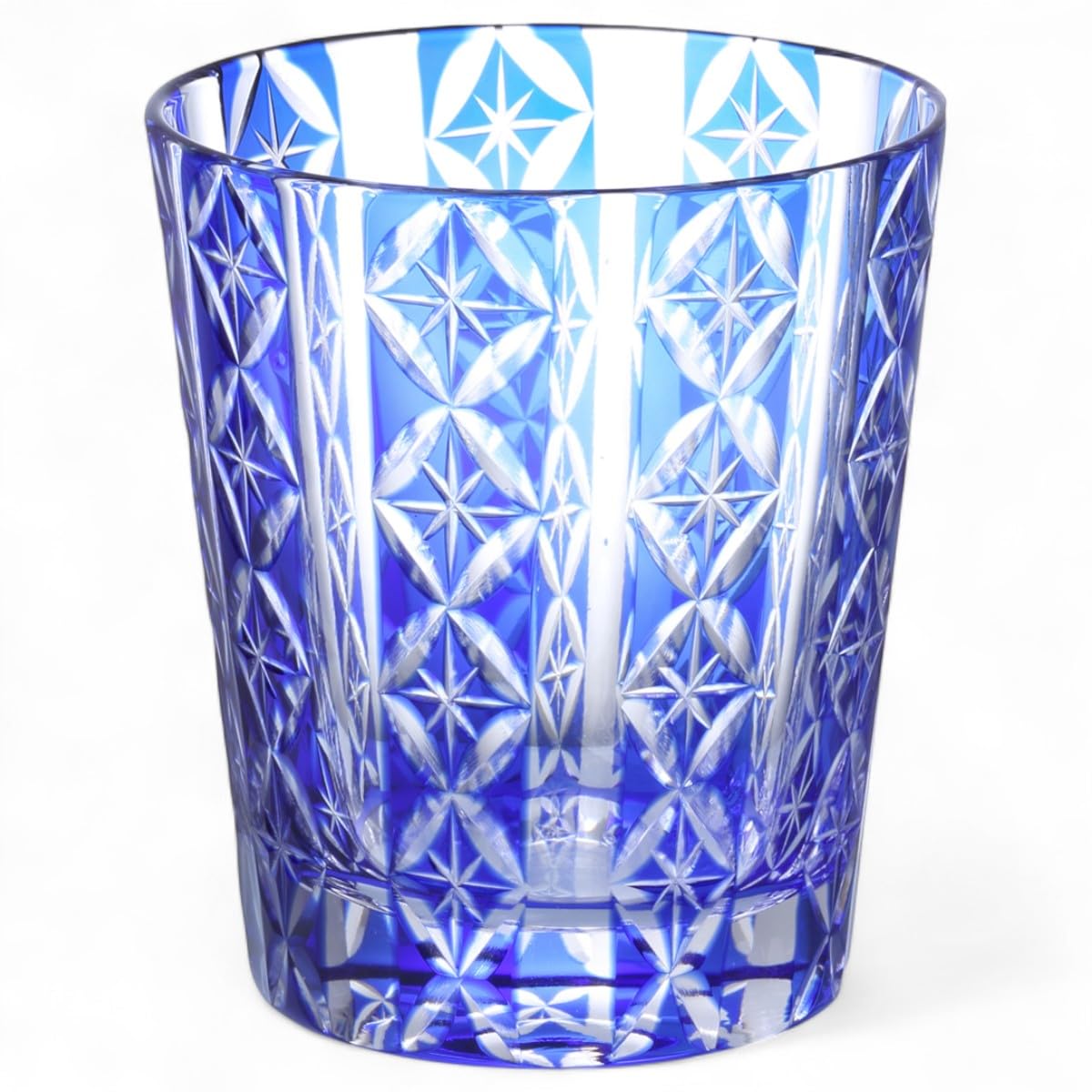 

Mizukage Kiriko Glass Cup 220cc Shippo Blue Bisho Current Model J-kitchens 79xH90mm