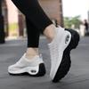 Hot-selling flying-woven women's shoes, new non-slip and wear-resistant dance shoes, breathable lace-up air cushion thick-soled rocking shoes, women