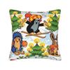 Maulwurf Krtek Kleiner Maulwurf Cartoon Kissenbezug Weiche Polyester Kissenhülle Dekorative Kissenhülle Sitzbezug mit Reißverschluss 45*45cm