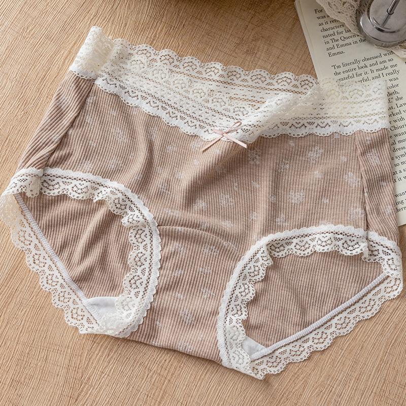Женские Новые Весенние и Летние Сладкие Цветочные Нитки Цветочный Чистый Хлопок Антибактериальные Влажные Участки Кожа-дружественные Трусы M