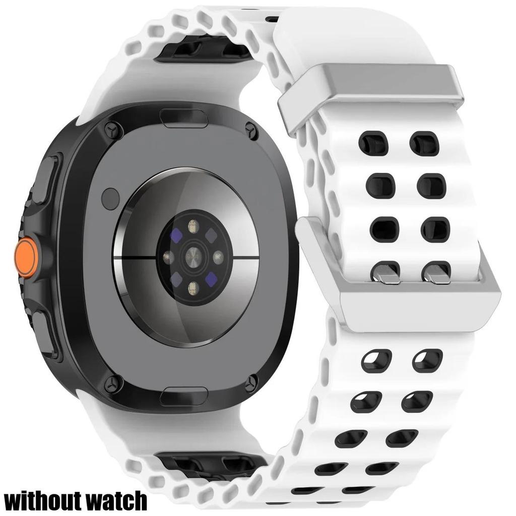 Marine Band for Samsung Galaxy Watch 8/8 Classic Ocean Strap Two-tone Silicone Band for Galaxy Watch 8 40 44mm Sport Bracelet
