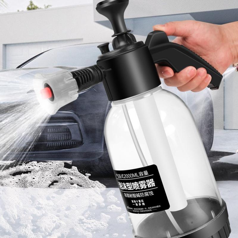 Hand Pump Foam Sprayer with 3 Types of Nozzle Hand Pneumatic Foam Cannon Snow Foam Car Wash Spray Bottle Car Window Cleaning 2L