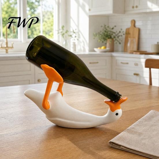 Gans Weinflaschenhalter Flaschenhalter, 3D Gedrucktes Gestell, Tischdisplay Ständer für Zuhause Büro Bars, Dekoratives Geschenk Liebhaber Praktisch
