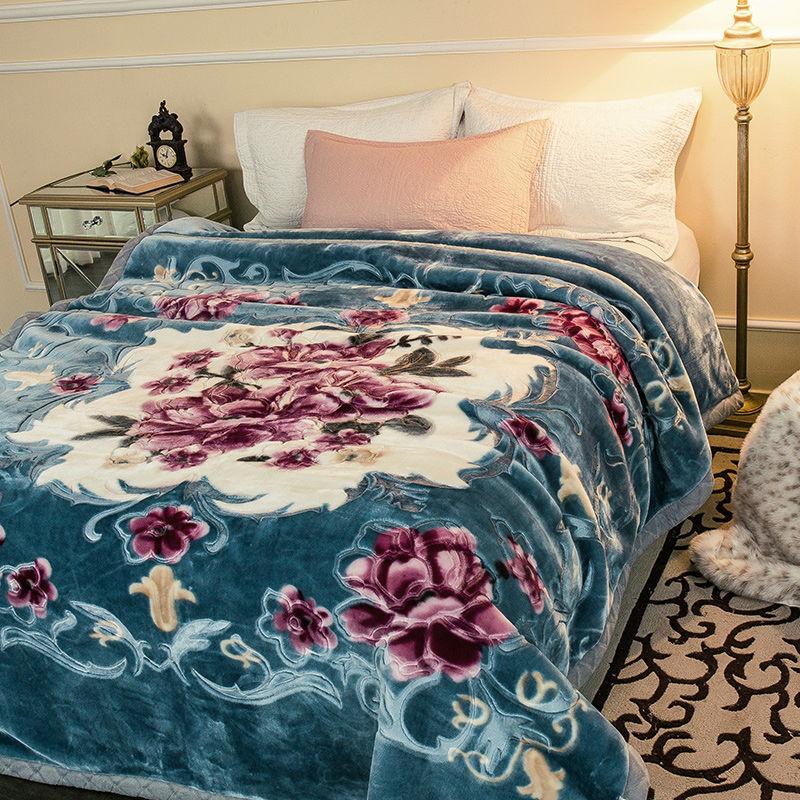 Coperta Raschel di Visone a Doppio Strato 4,5 kg Dimensione Queen Pelliccia Sintetica Ponderata Soffice Calda Coperta da Divano Super Morbida Coperta da Letto Primavera Inverno