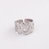 18K Gold Vacuum Electroplated Twisted Stainless Steel Geometric Open Ring for Women.
