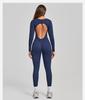 Women's Color Block Stand Collar Jumpsuit - Half Zipper Yoga Fitness Wear for High-Intensity Sports