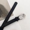 Female Belt Decorative Thin Waist Belt Black Leathers Belts for Dress Jeans