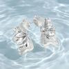 Exaggerated Floral Stud Earrings: Elegant 3D Metal Design, European & American Style, Chic & Luxurious for Women