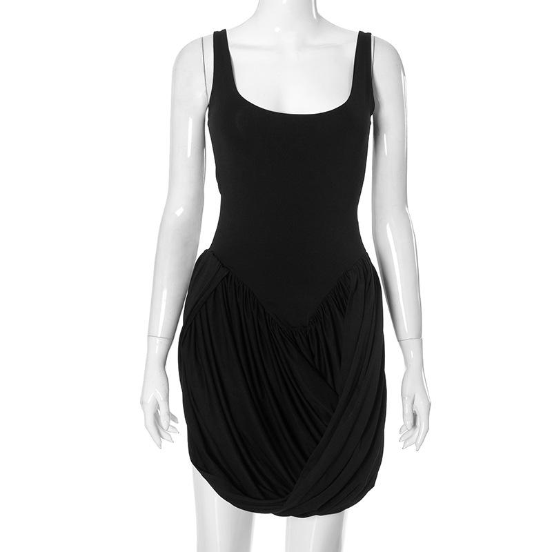 

Европейско-американское женское платье без рукавов с высокой талией и неровным подолом – Новый летний стиль Large