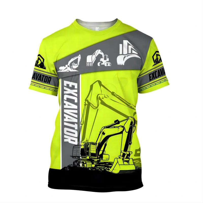 

Летняя мужская футболка Excavator 3D HD Digital Printing Tool Srend Street O Collar полностью соответствует размерам больших топов с коротким рукавом