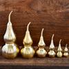 Polished Brass & Copper Gourd Pendant: Hollow, Dual-Opening Feng Shui Ornament