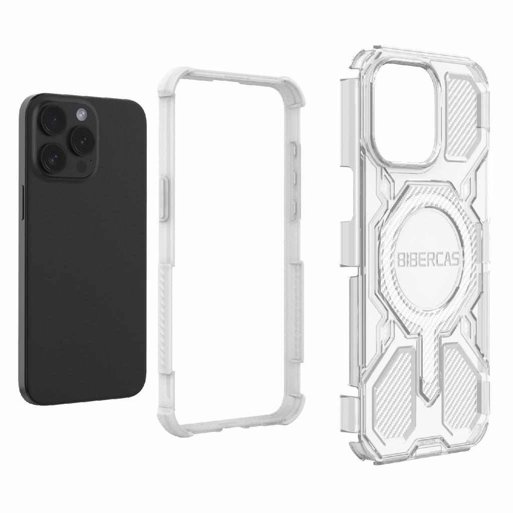 BIBERCAS J-16 Transparent Series For iPhone 15 Pro Max Case Compatible with MagSafe TPU+PC Phone Cover