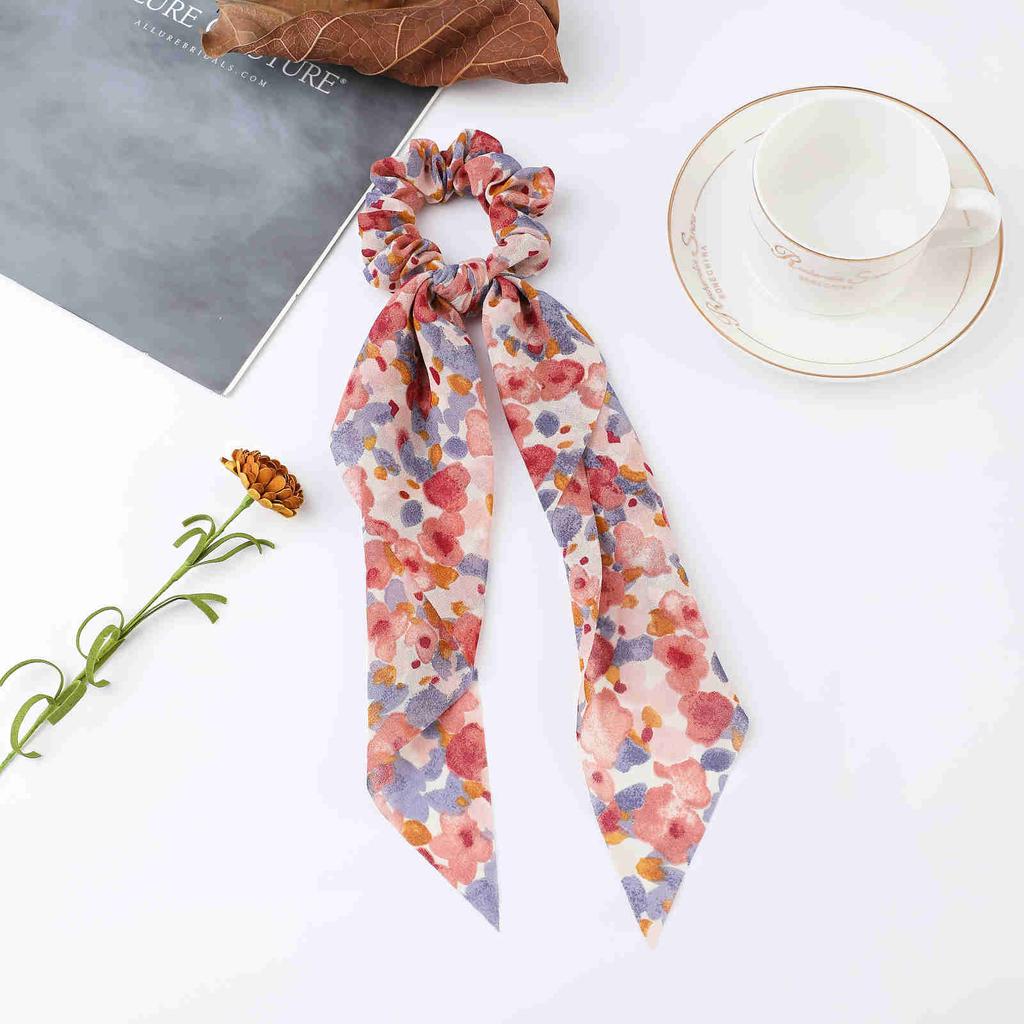 Fashion Dots Scrunchies Long Rope Korean Ties For Women Ponytail Scarf Sweet Elastic Band Hair Accessories
