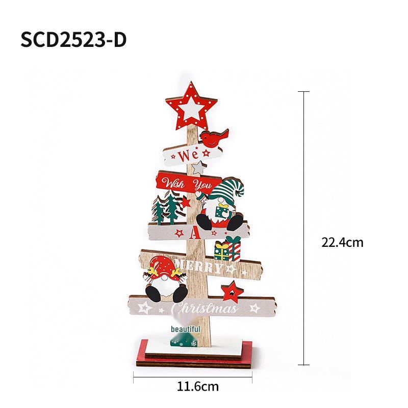 Christmas Tree-Shaped Wooden Letter Sign: Creative Desktop Decoration
