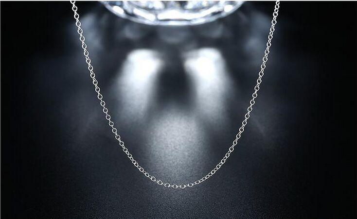 Wholesale 5pcs/lot 925 Sterling Silver Chain necklace,Fashion Men/Women DIY Jewelry Rolo Chain 1mm Necklace 16 18 20 22 24"