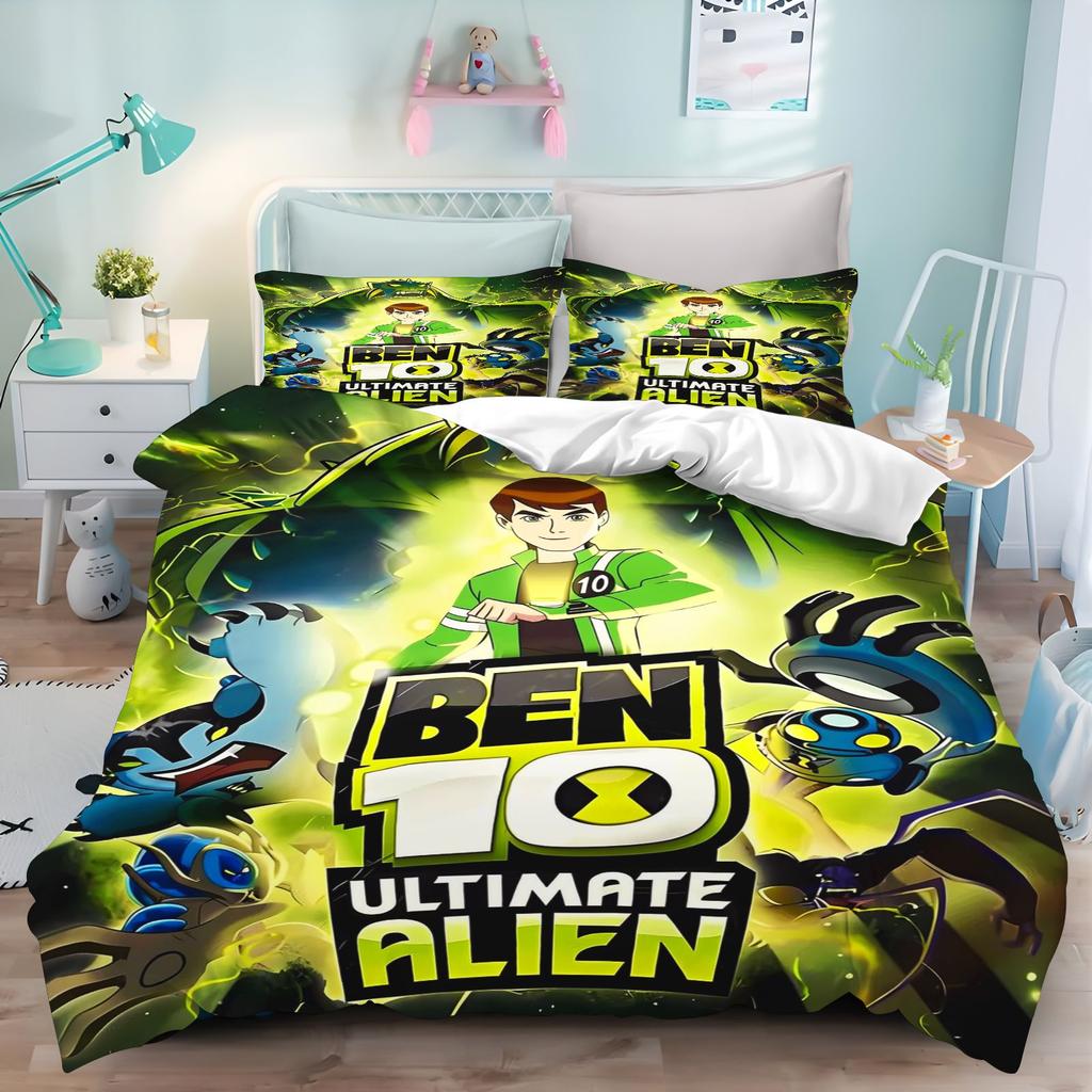 Ben10 Ultimate Alien Cartoon Duvet Cover Set Kids Bedding Set Anime Characters Quilt Cover Soft Bedroom Home Textile For Boys