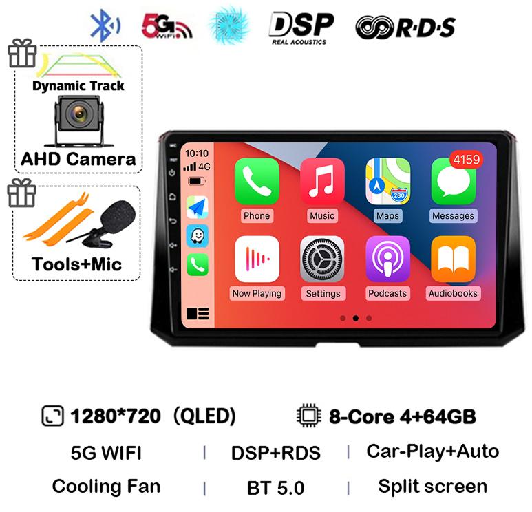 Android 14 Carplay Auto For Toyota Corolla 12 2019 2020 2021 2022 Car Radio Multimedia Player Stereo 4G Wifi GPS 360 Camera QLED